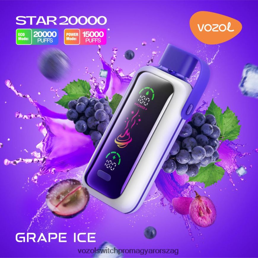 VOZOL Nikotin Mentes - szőlőjég VOZOL STAR 20000 82N4V49