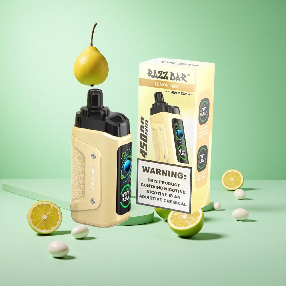 Citrom-Lime Razz Bar 45000 Puffs Egyszerhasználatos Vape 1,0 Ohm Mesh Tekercs és Állítható Légáramlás