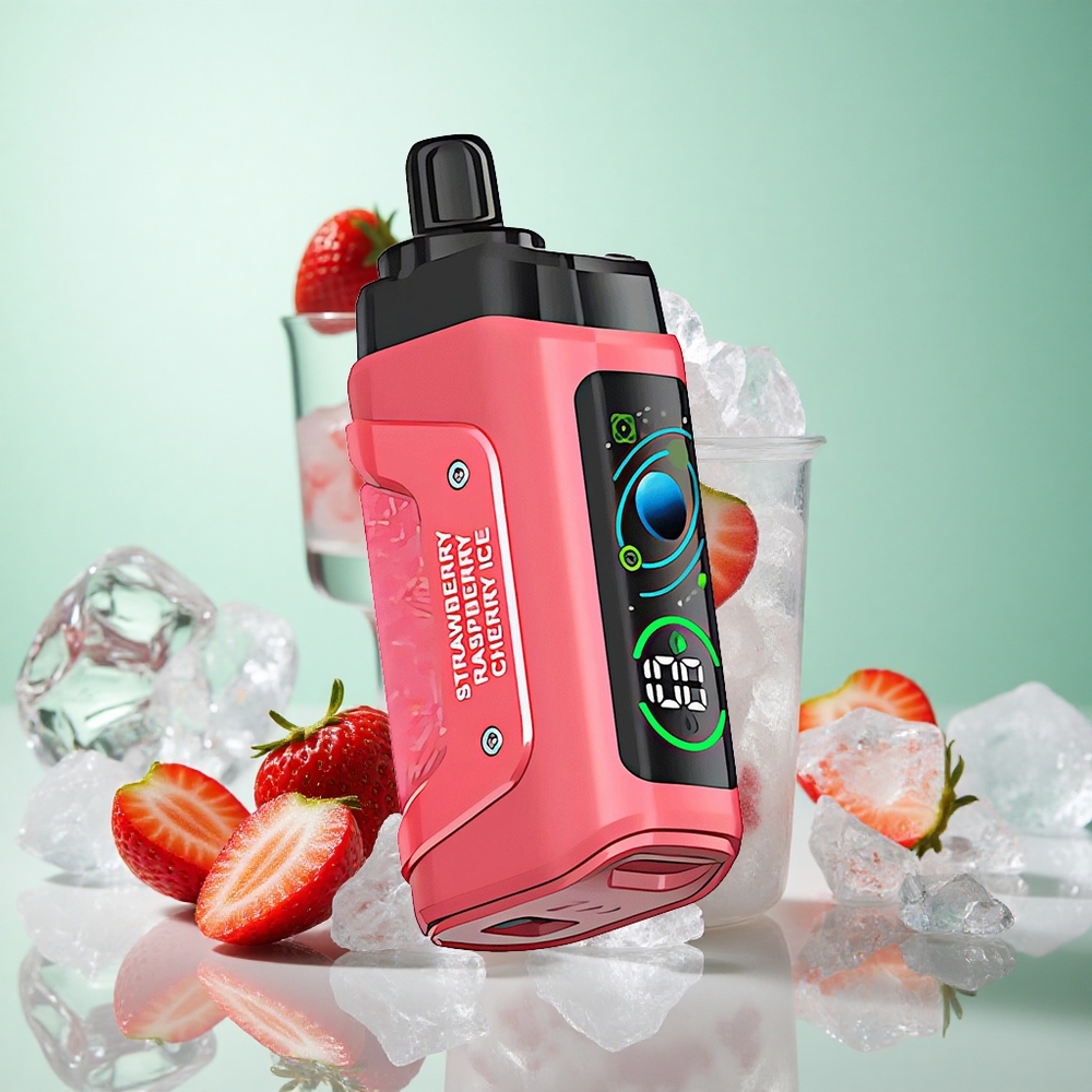 Eper-Cseresznye Jég Razz Bar 45000 Puffs Eldobható vape 1,0 ohmos hálós tekercs 650 Mah Akkumulátor