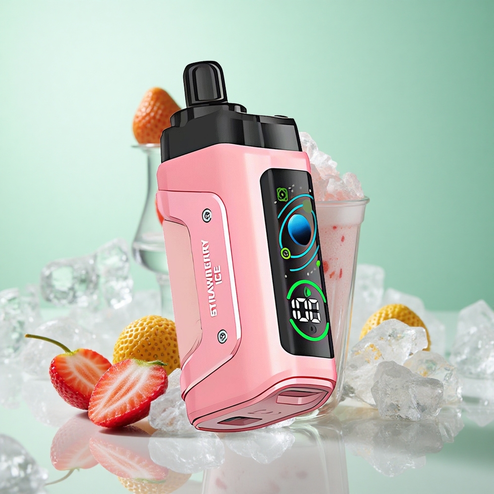 Eper Jég Razz Bar 45000 Puffs Eldobható vape 1,0 ohmos hálós tekercs és 20 mg/ml Nikotin Erősség