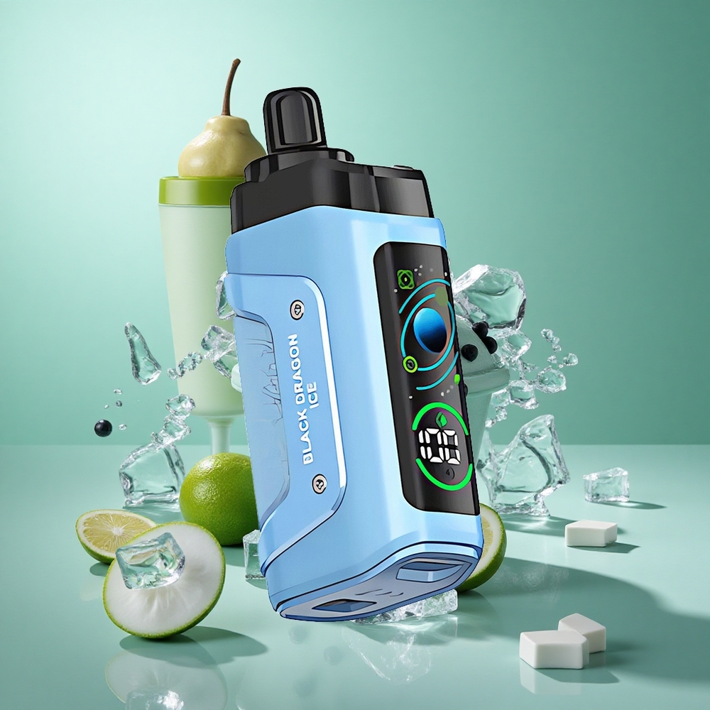 Fekete Sárkány Jég Razz Bar Eldobható vape 45000 Puffs 1,0 ohmos hálós tekercs és Beállítható Légáramlás