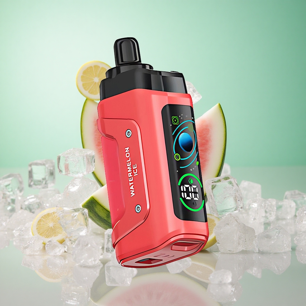 Görögdinnye Jég Razz Bar 45000 Puffs Eldobható E-cigaretta Állítható Légáramlás és 20 mg/ml Nikotinerősség