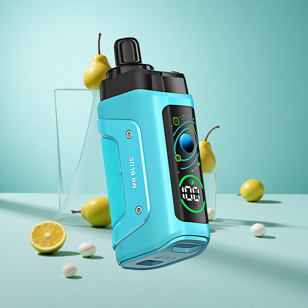 Málna Razz Bar Egyszerhasználatos E-Cigi 45000 Fuvolázás Beállítható Légáramlás és 20 mg/ml Nikotinerősség Mr Kék