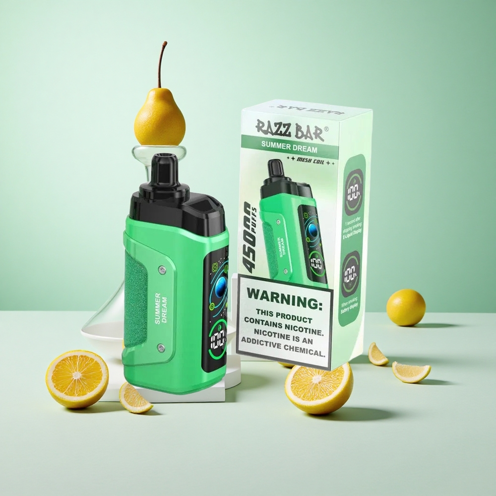 Nyári Álom Razz Bar 45000 Puffs Eldobható vape 1,0 ohmos hálós tekercs és Állítható Légáramlás