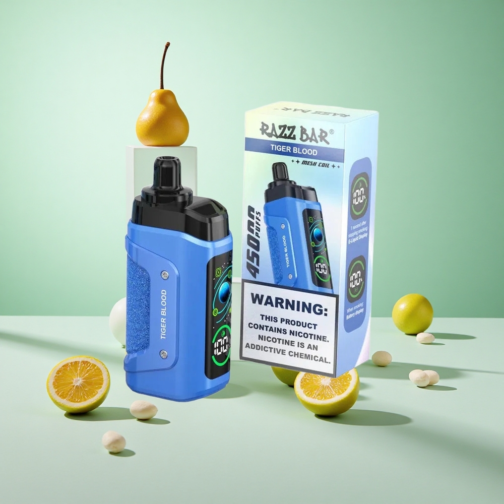 Tigrisvér Razz Bar 45000 Puffs Elektromos Cigaretta 1,0 ohmos hálós tekercs és Állítható Légáramlás