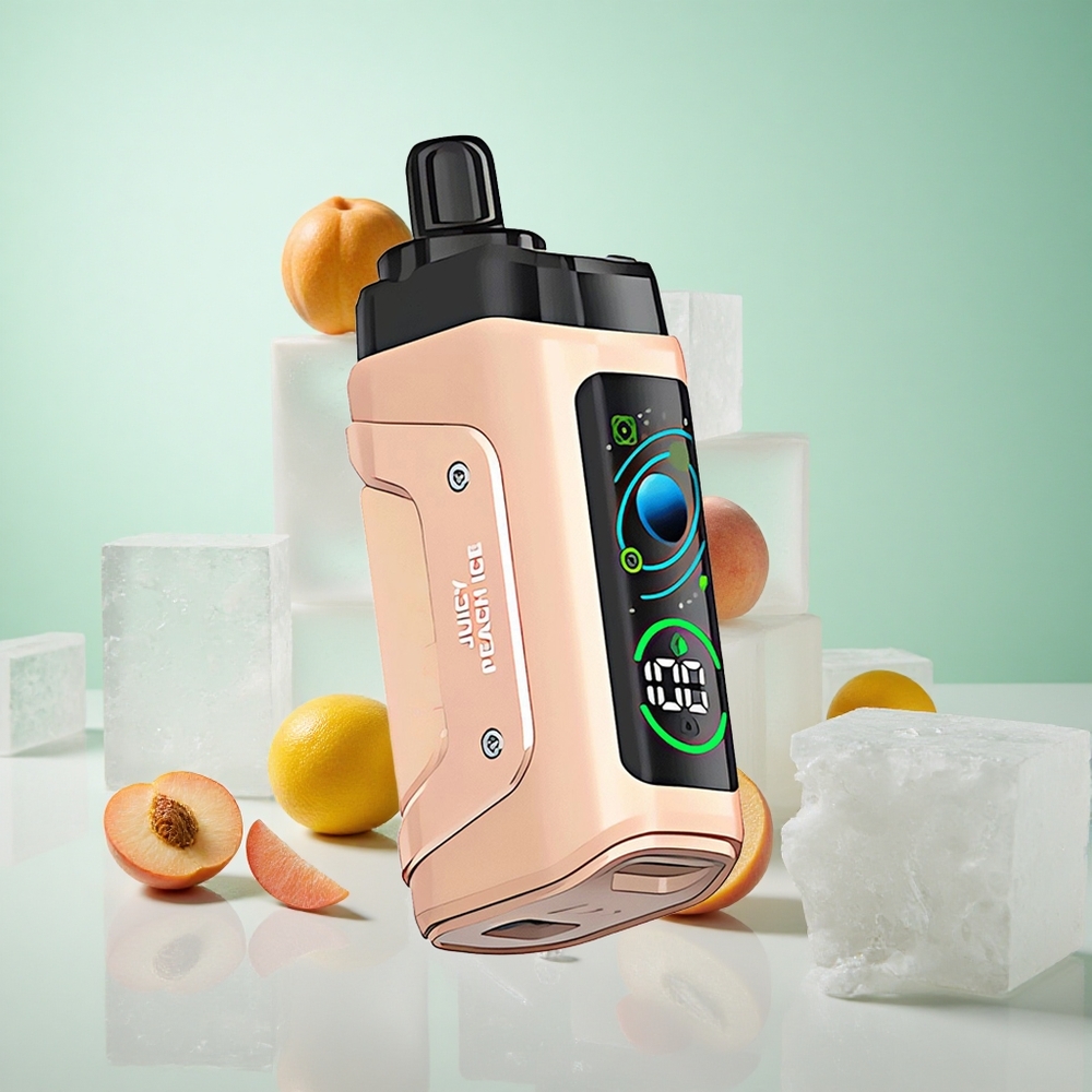 Édes Őszibarack Jég Razz Bar 45000 Puffs Eldobható vape 1,0 ohmos hálós tekercs 20 mg/ml Nikotin Erősség