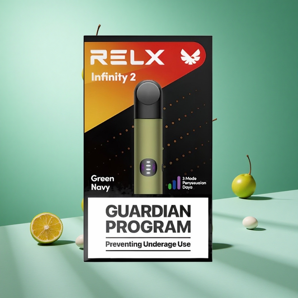 Zöld-tengerész Relx Infinity 2 600-650 Puffs Pod Kapacitás: 1,9 ml, Akkumulátor Kapacitás: 440mAh