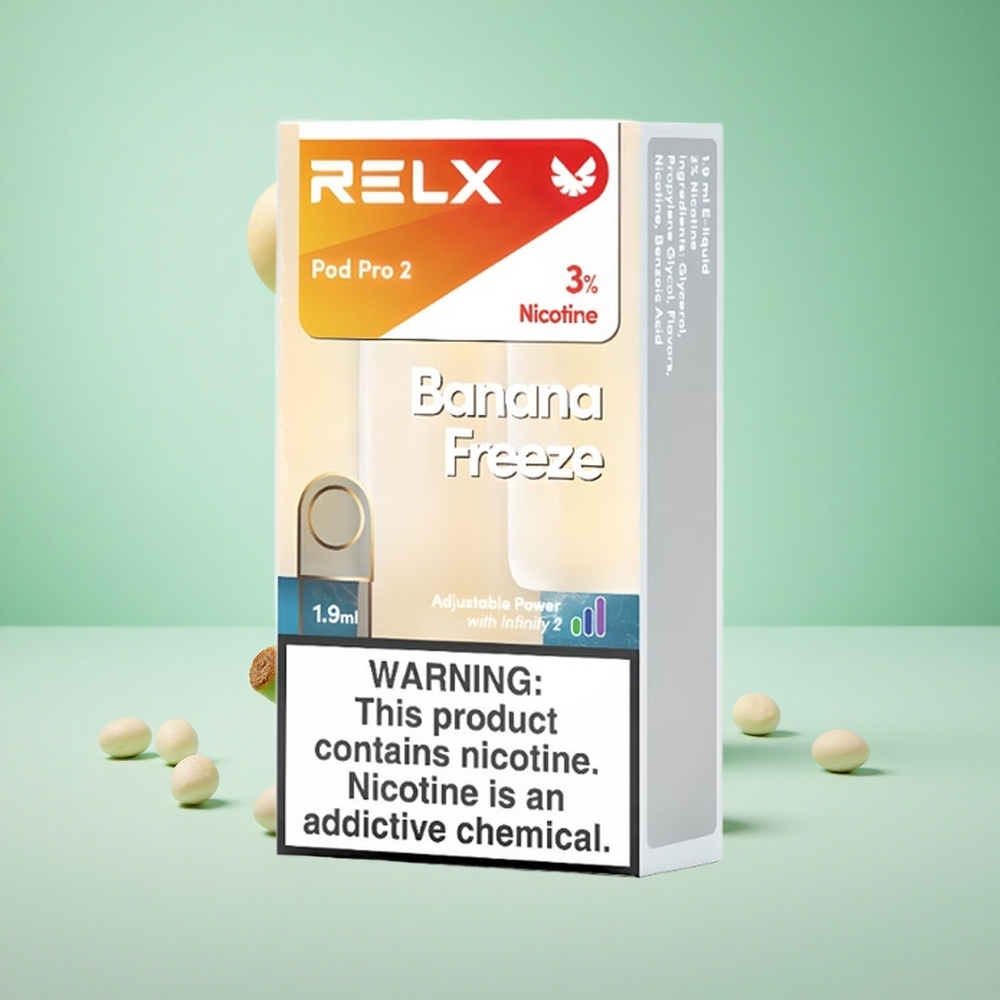 Banana Fagyasztás Relx Pod Pro 2 600 Puffs Nikotintartalom:3%, Pára kapacitás: 1.9ml
