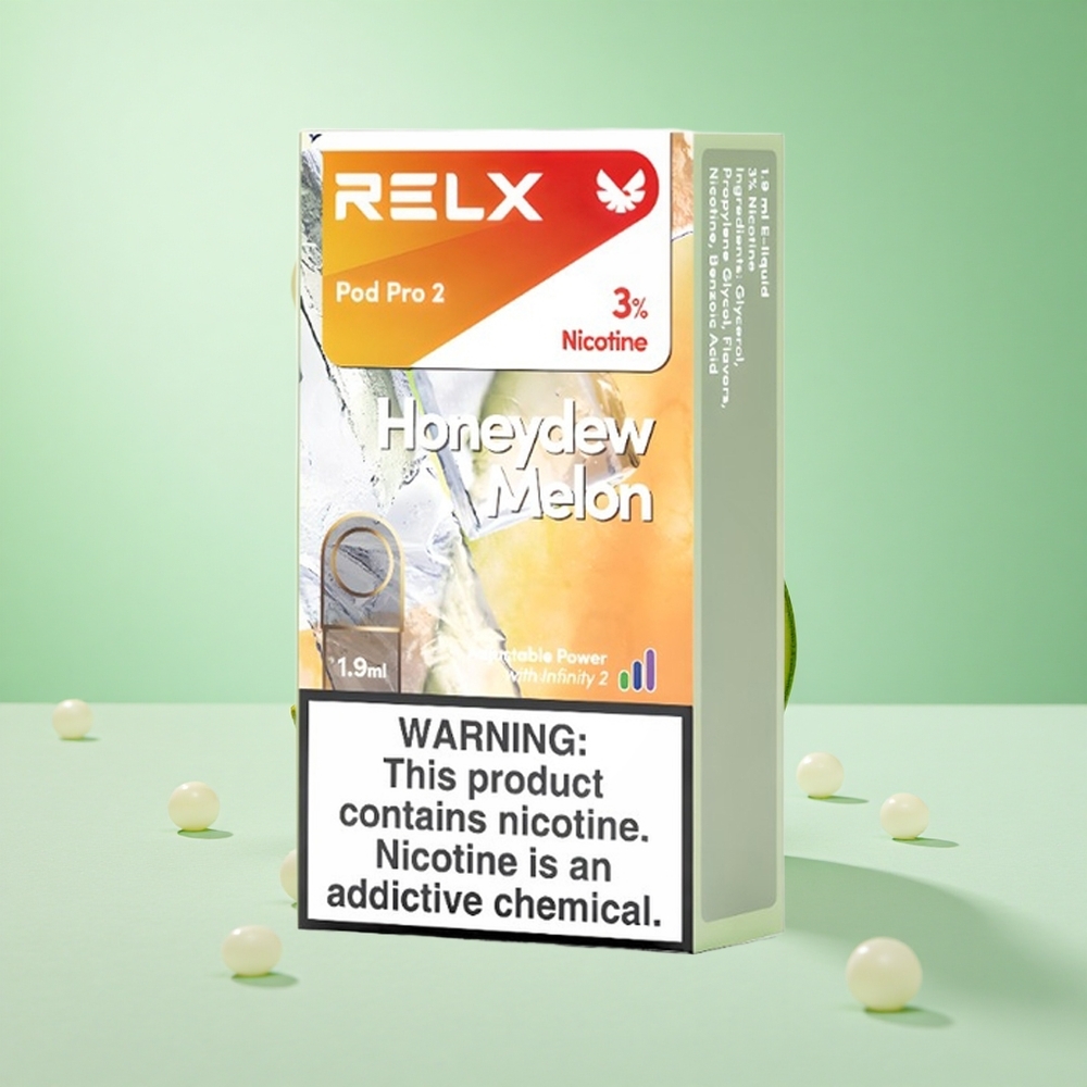 Dinnye Relx Pod Pro 2 600 Puffs Nikotintartalom: 3%, Pára kapacitás: 1.9ml