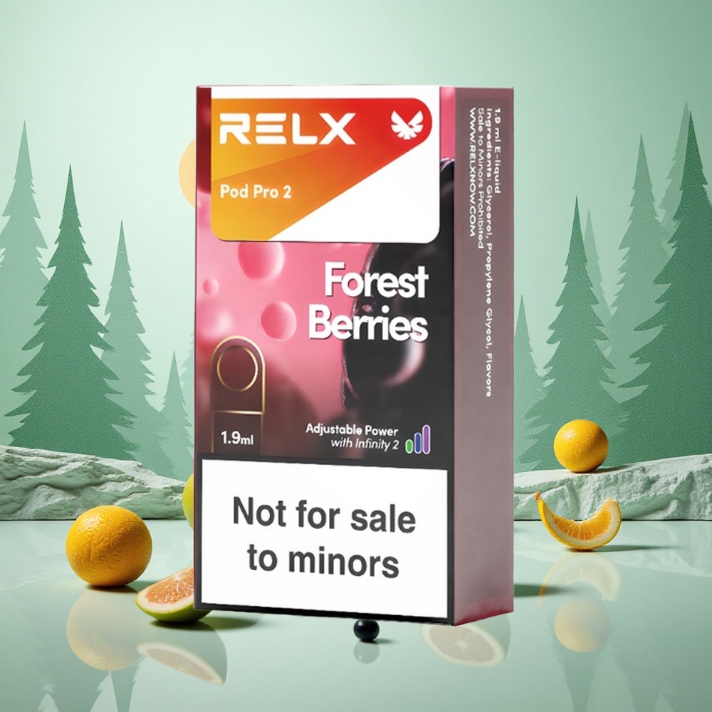 Erdei bogyók Relx Pod Pro 2 600 Puffs Nikotinszint: 0%, Gőzkapacitás: 1.9ml