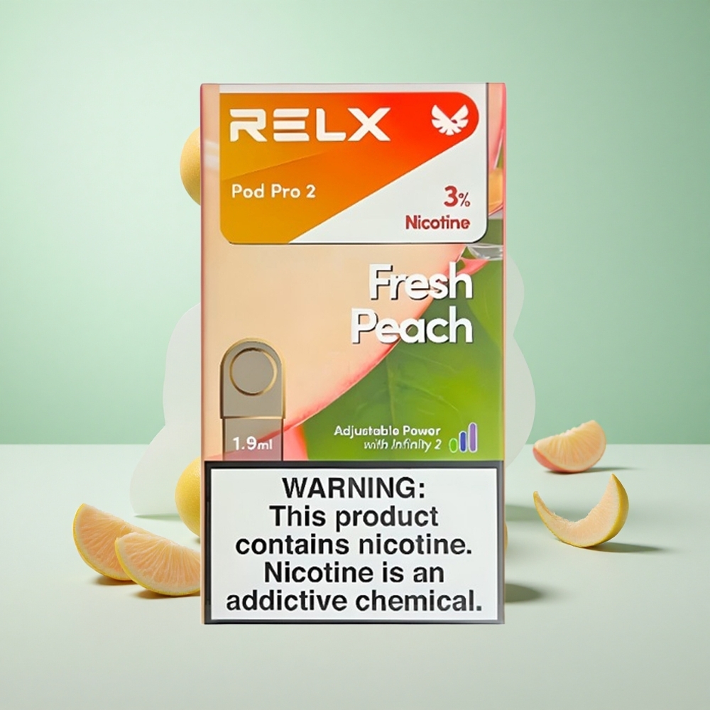 Friss Őszibarack Relx Pod Pro 2 600 Puffs Nikotintartalom:3%, Göngyölítési kapacitás: 1.9ml