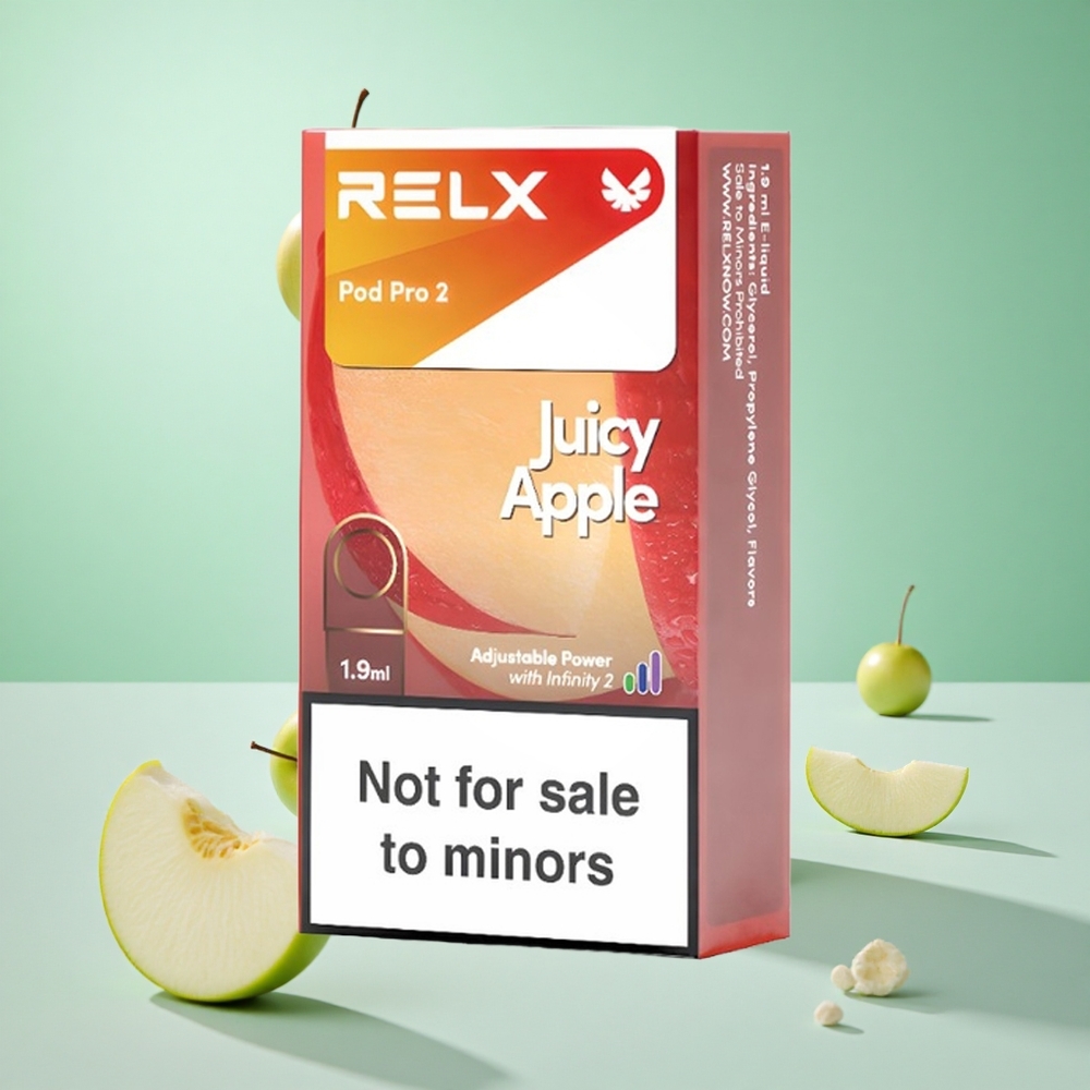 Juicy Alma Relx Pod Pro 2 600 Puffs Nicotinszint: 0%, Párologtató kapacitás: 1,9ml