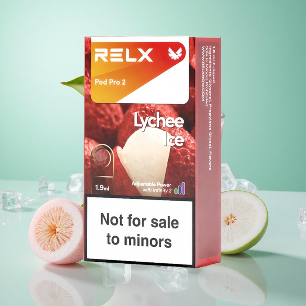 Lychee Jég Relx Pod Pro 2 600 Puffs 0% nikotinszint, 1,9ml e-liqued tartály