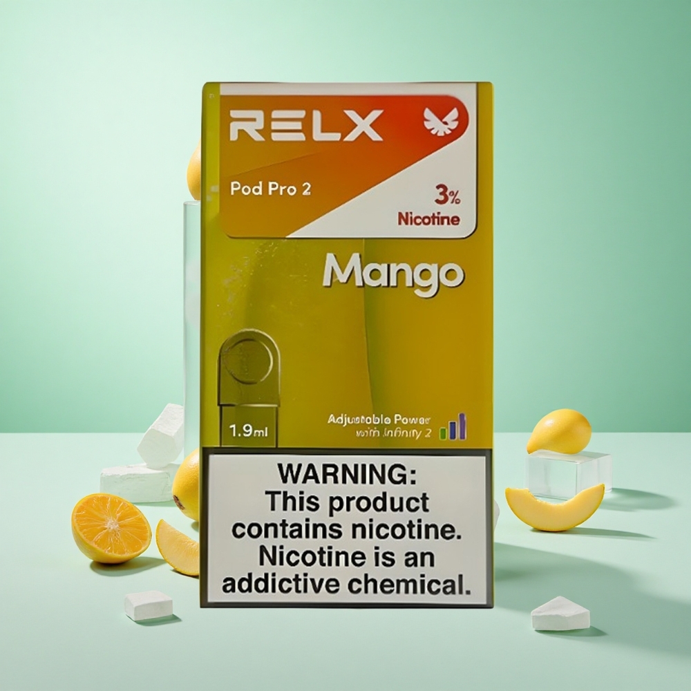 Mango Jég Relx Pod Pro 2 600 Puffs Nikotintartalom: 3%, Párologtató kapacitás: 1,9ml