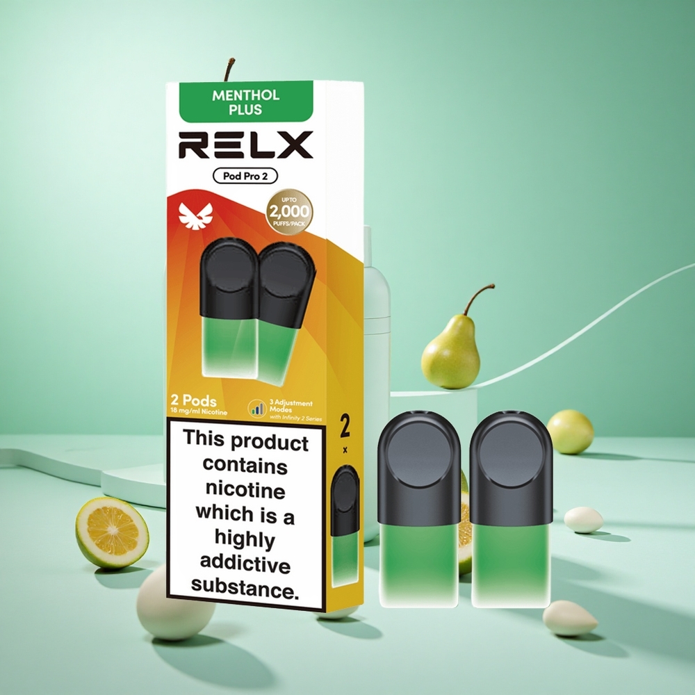 Menta-Mentol Relx Pod Pro 2 600 Puffs 1,9ml e-liquiddal, Nikotintartalom: 1,8%
