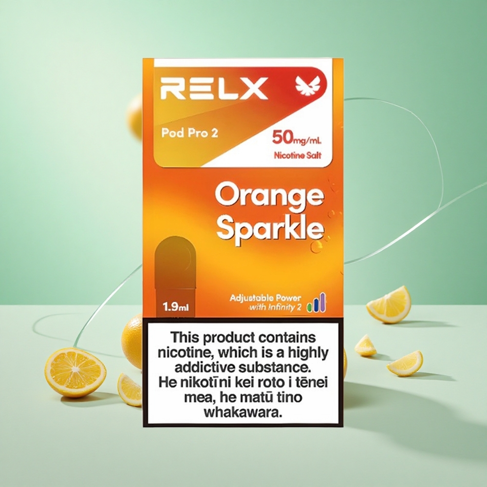 Narancs Csillám Relx Pod Pro 2 600 Puffs Nikotintartalom: 5%, Gőzkapacitás: 1.9ml