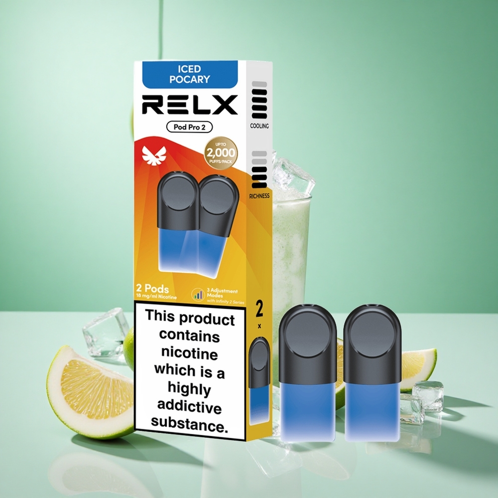Ívás-Ice Pocary Relx Pod Pro 2 600 Puffs Nikotintartalom:1,8% Gőzkapacitás:1,9ml